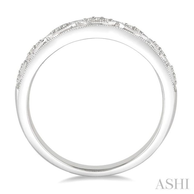 1/20 Ctw Round Cut Diamond Wedding Band in 14K White Gold