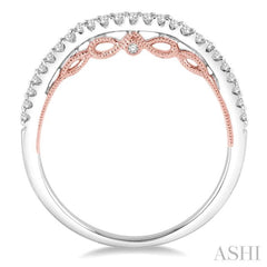 1/8 Ctw Round Diamond Wedding Band in 14K White and Rose Gold