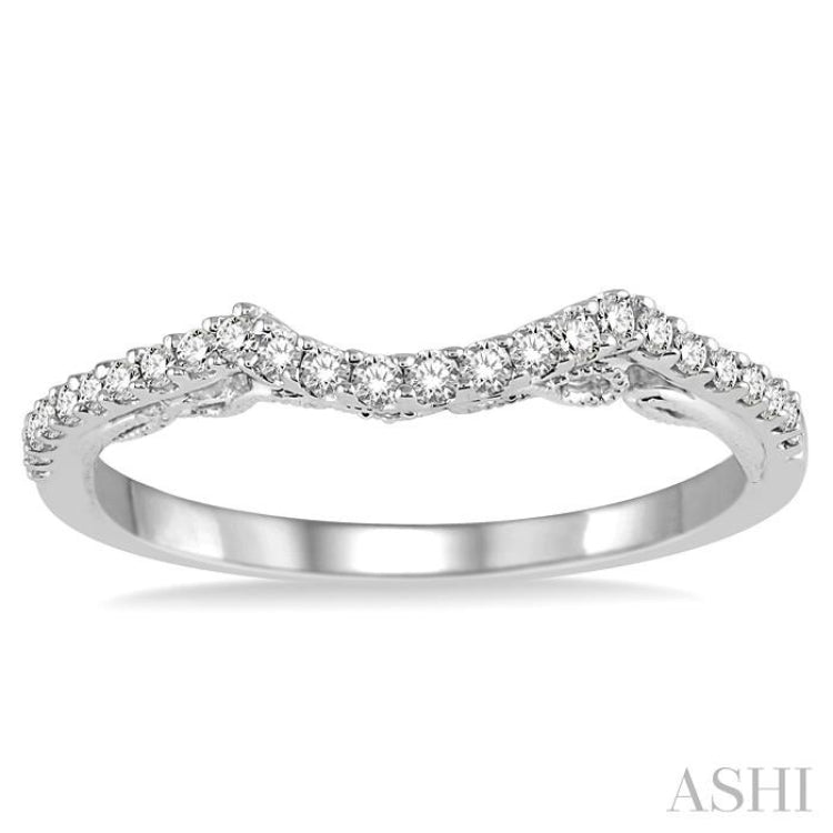 1/5 Ctw Round Cut Diamond Wedding Band in 14K White Gold