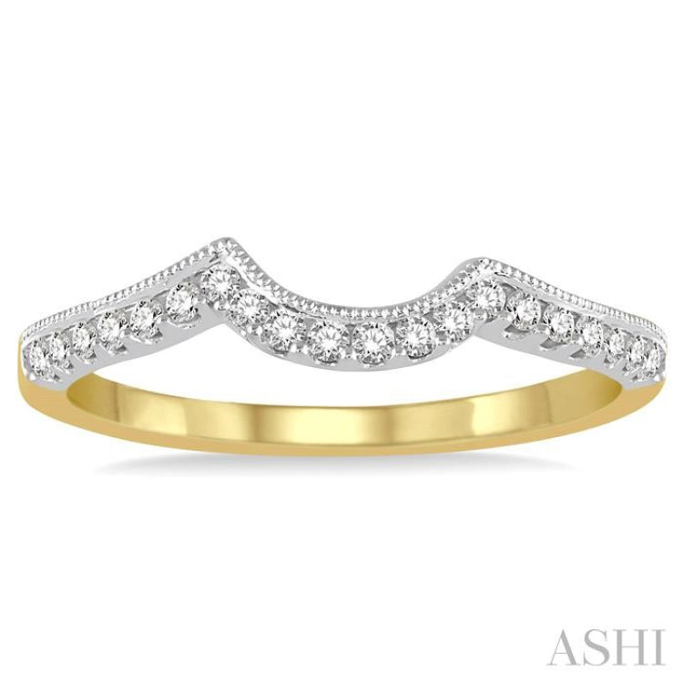 1/5 Ctw Round Diamond Wedding Band in 14K Yellow and White Gold