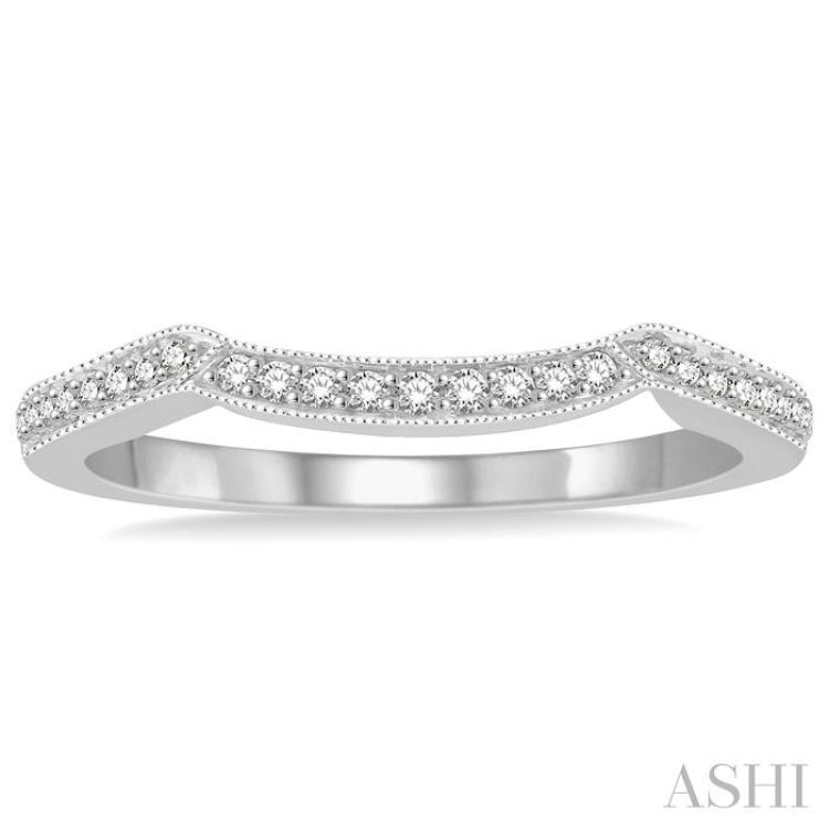 1/6 Ctw Round Cut Diamond Wedding Band in 14K White Gold