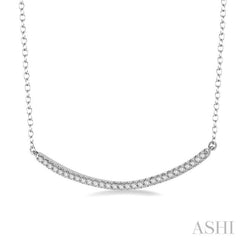 1/6 Ctw Round Cut Diamond Encrusted Arc Pendant With Link Chain in 10K White Gold