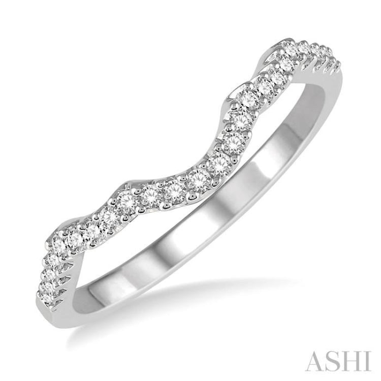 1/6 Ctw Round Diamond Wedding Band for Women in 14K White Gold