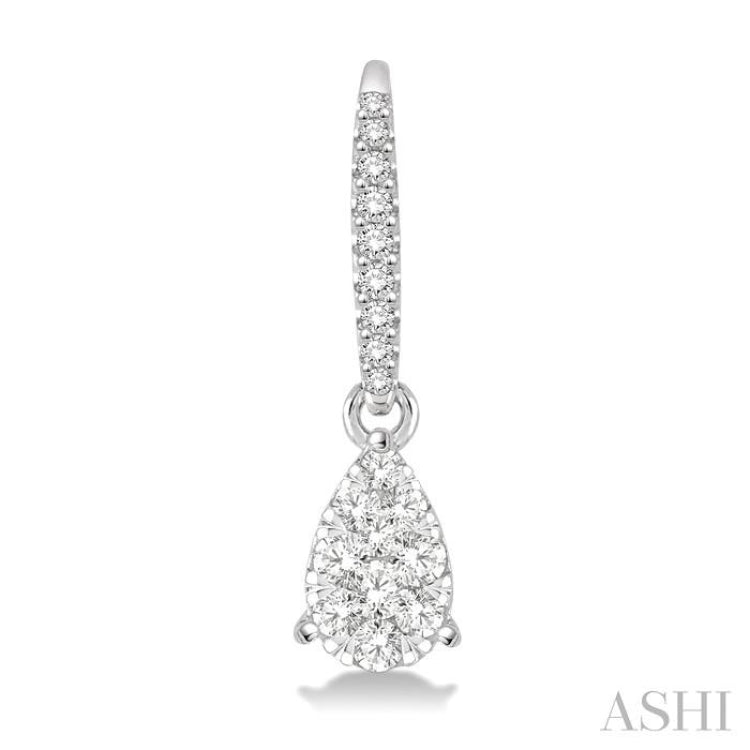 1/3 ctw Pear Shape Diamond Lovebright Earrings in 14K White Gold
