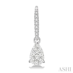 1/3 ctw Pear Shape Diamond Lovebright Earrings in 14K White Gold