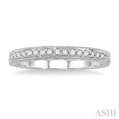 1/8 Ctw Round Cut Diamond Wedding Band in 14K White Gold