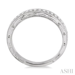 1/8 Ctw Round Cut Diamond Wedding Band in 14K White Gold