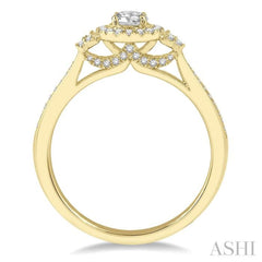 1/5 Ctw Round Center Semi-Mount Diamond Engagement Ring in 14K Yellow Gold