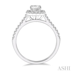 1/6 Ctw Square Shape Diamond Semi-Mount Engagement Ring in 14K White Gold