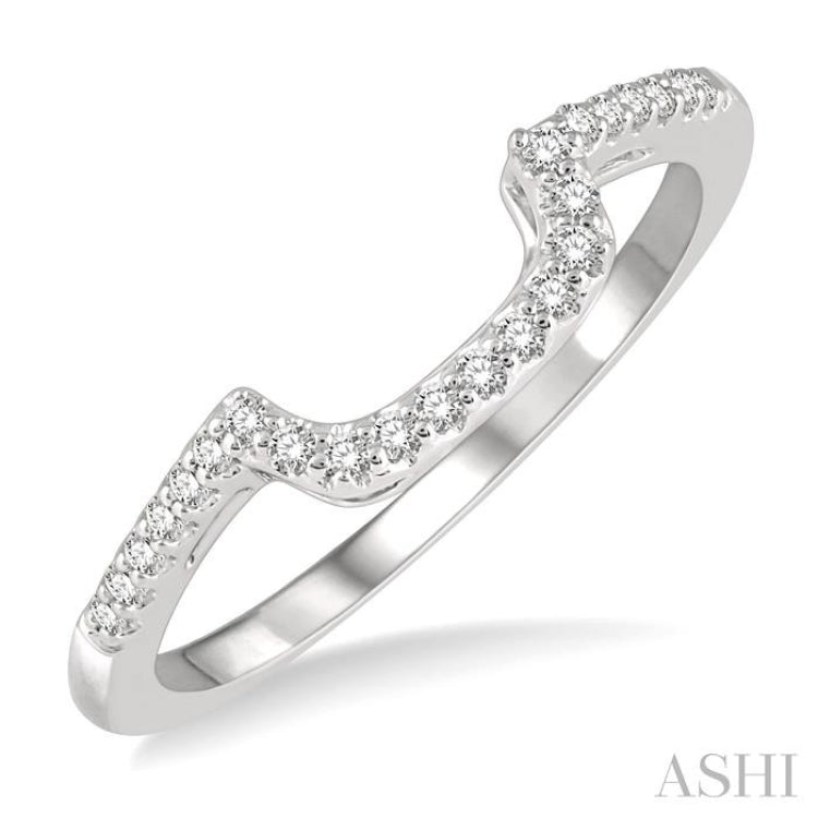 1/8 Ctw Round Cut Diamond Wedding Band in 14K White Gold