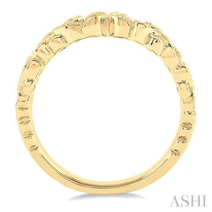 1/5 ctw Floral Lattice Round Cut Diamond Wedding Band in 14K Yellow Gold