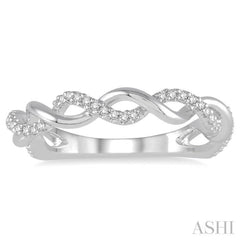 1/6 Ctw Round Cut Diamond Twisted Ring in 14K White Gold