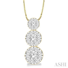 1/2 Ctw Diamond Lovebright Pendant in 14K Yellow and White Gold with Chain