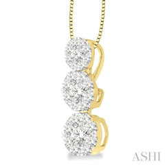 1/2 Ctw Diamond Lovebright Pendant in 14K Yellow and White Gold with Chain