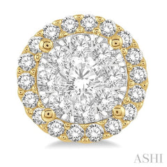 1/2 Ctw Lovebright Round Cut Diamond Stud Earrings in 14K Yellow and White Gold