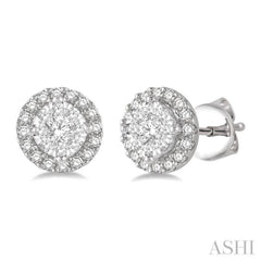 1/3 Ctw Lovebright Round Cut Diamond Stud Earrings in 14K White Gold