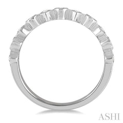 1/4 ctw Circular and Princess Mount Round Cut Diamond Stackable Band in 14K White Gold