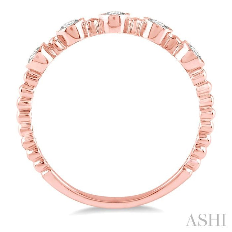 1/3 ctw Circular Mount Link Round Cut Diamond Fashion Band in 14K Rose Gold