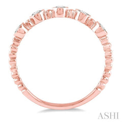 1/3 ctw Circular Mount Link Round Cut Diamond Fashion Band in 14K Rose Gold