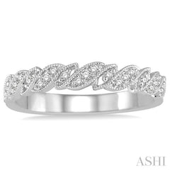 1/10 ctw Slanted Conjoined Pods Round Cut Diamond Stack Band in 14K White Gold