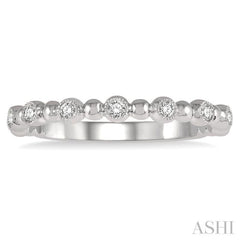 1/6 ctw Ball Link Round Cut Diamond Stack Band in 14K White Gold