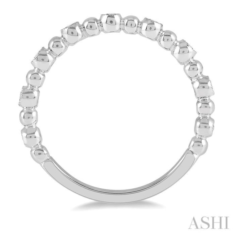 1/6 ctw Ball Link Round Cut Diamond Stack Band in 14K White Gold