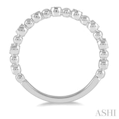 1/6 ctw Ball Link Round Cut Diamond Stack Band in 14K White Gold