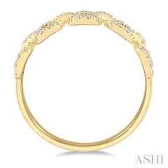 1/4 Ctw Box Chain Link Round Cut Diamond Ladies Ring in 14K Yellow Gold