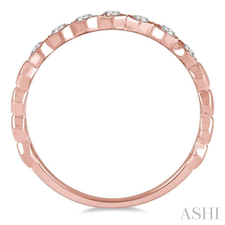 1/6 Ctw Round Cut Diamond Stackable Wedding Band in 14K Rose Gold