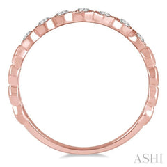 1/6 Ctw Round Cut Diamond Stackable Wedding Band in 14K Rose Gold