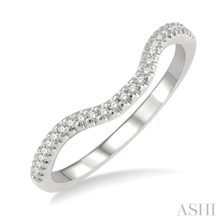 1/10 ctw Round Cut Diamond Wedding Band in 14K White Gold