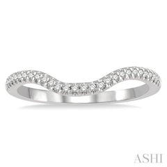 1/10 ctw Round Cut Diamond Wedding Band in 14K White Gold