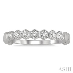 1/6 Ctw Round Cut Diamond Stackable Wedding Band in 14K White Gold