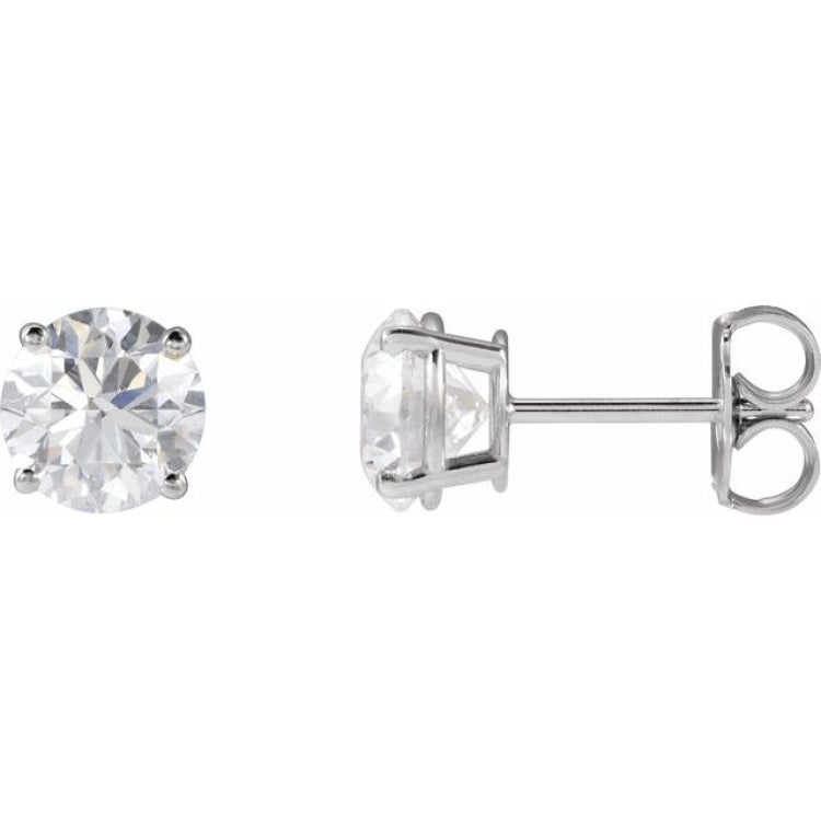 14K White 7 mm Lab-Grown Alexandrite Stud Earrings