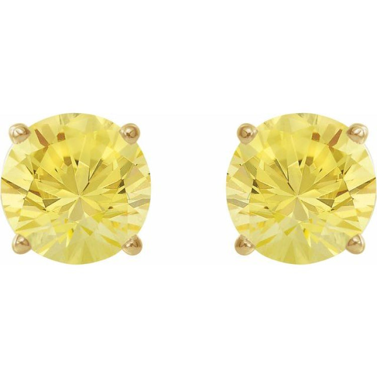 14K Yellow 7 mm Lab-Grown Yellow Sapphire Stud Earrings