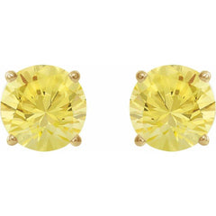 14K Yellow Gold 7 mm Lab-Grown Yellow Sapphire Earrings