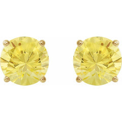 14K Yellow 7 mm Lab-Grown Yellow Sapphire Stud Earrings