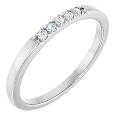 14K White .08 CTW Lab-Grown Diamond  French-Set Anniversary Band