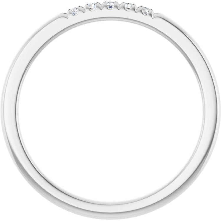 14K White .08 CTW Lab-Grown Diamond  French-Set Anniversary Band