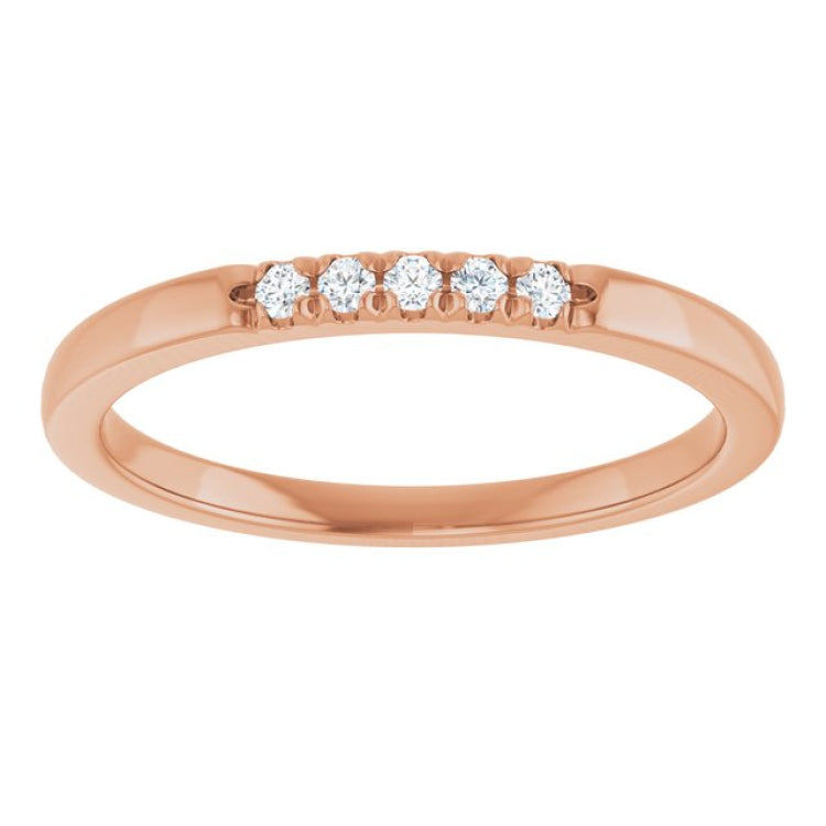 14K Rose .08 CTW Lab-Grown Diamond French-Set Anniversary Band
