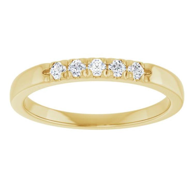 14K Yellow 1/6 CTW Lab-Grown Diamond  French-Set Anniversary Band