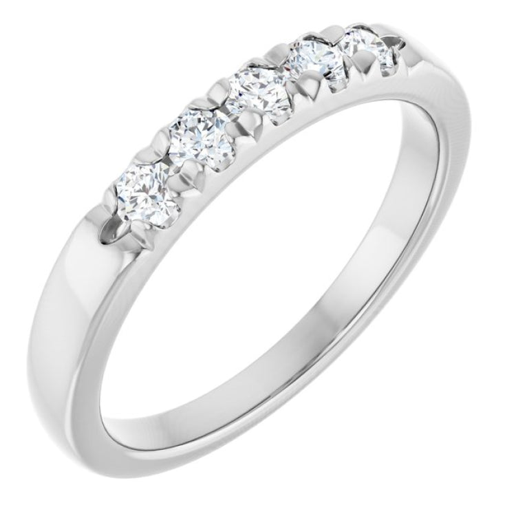 14K White 1/3 CTW Lab-Grown Diamond  French-Set Anniversary Band