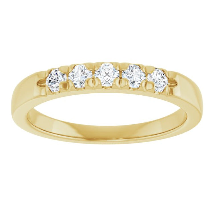 14K Yellow 1/3 CTW Lab-Grown Diamond  French-Set Anniversary Band