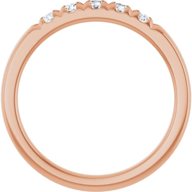 14K Rose 1/3 CTW Lab-Grown Diamond  French-Set Anniversary Band