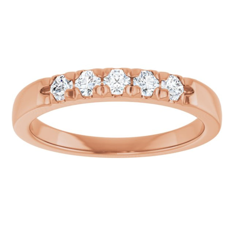 14K Rose 1/3 CTW Lab-Grown Diamond  French-Set Anniversary Band