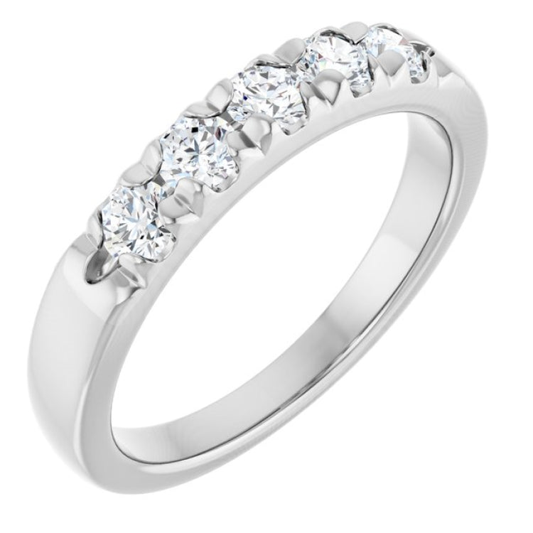 14K White 1/2 CTW Lab-Grown Diamond  French-Set Anniversary Band