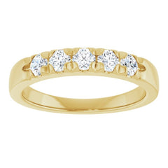 14K Yellow 1/2 CTW Lab-Grown Diamond  French-Set Anniversary Band