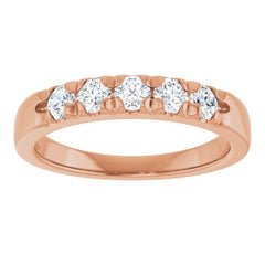 14K Rose 1/2 CTW Lab-Grown Diamond  French-Set Anniversary Band