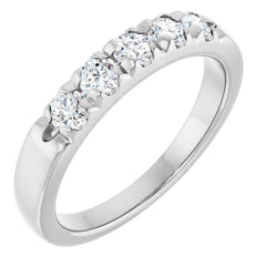 Platinum 1/2 CTW Lab-Grown Diamond  French-Set Anniversary Band