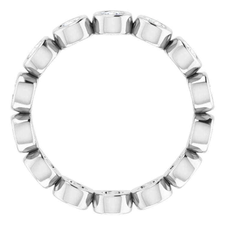 14K White 9/10 CTW Natural Diamond Eternity Band